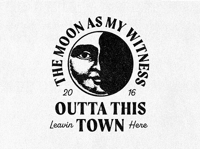 The Moon As My Witness 🌙 badge branding illustration lockup logo moon moon badge space t shirt design tee typography