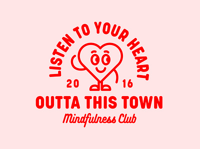 Listen to your heart ❤️ badge badge design branding club design heart illustration logo love meditation mindfulness typography