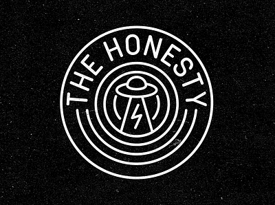 The Honesty Band Badge 🛸 ⚡ band logo branding creative design identity lightning bolt linework logo rough ufo ufo badge