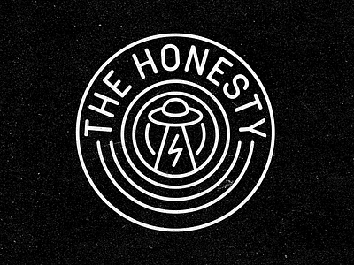 The Honesty Band Badge 🛸 ⚡ band logo branding creative design identity lightning bolt linework logo rough ufo ufo badge