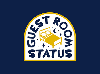 Guest Room Status Badge badge badge design band band badge bed bedroom badge hand drawn poppunk type