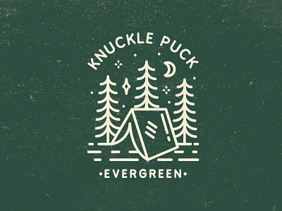 Knuckle Puck Evergreen Illustration adventure band branding camping evergreen explore illustration pine tree pop punk stars tree