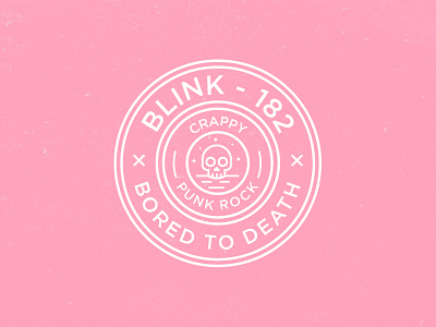 Blink-182 Badge Design badge bands blink182 form grunge illustration image punk punk rock skull typography
