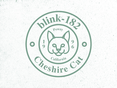 Blink-182 Cheshire Cat Inspired Badge badge blink182 california cat grunge illustration logo loogdesign punk typography