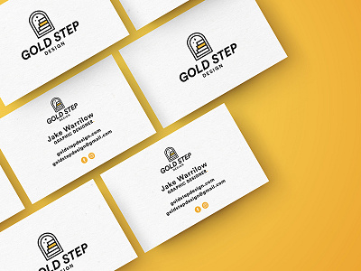 Gold Step Design Business Cards ✨ brand identity business business cards clean corporate corporate identity identity logo logo design simple typography