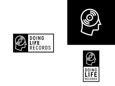 Doing Life Records Responsive Branding branding head icon identity illustration logo logo design modernism modernist record record label