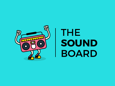 The Sound Board Logo brand identity branding cartoon character colourful designer logo logo design music stereo typography