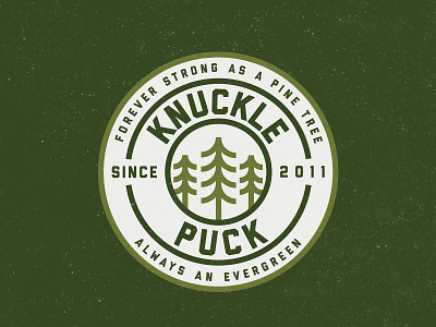 Knuckle Puck Badge badge badge logo band brand identity branding clean design illustration logo design mountains nature pine tree tree tree logo trees typography