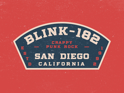 Blink-182 Patch adventure apparel band blink182 branding clean identity illustration logo logo design patch patch design patches punk punkrock retro rock typographic typography