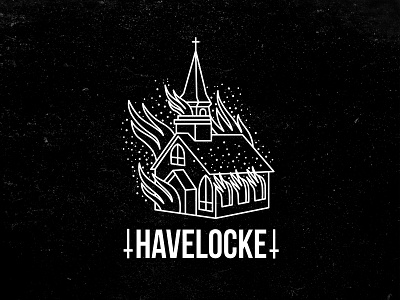 Havelocke Burning Church band blackwork branding church emo fire identity illustration illustrator logo merch music tattoo tattooflash traditional typography