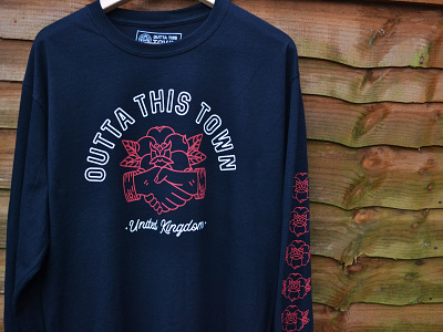 Outta This Town Handshake Long sleeve T-shirt