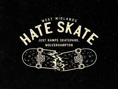 Hate Skate T-shirt Design badge brand branding hardcore hardcore music hate punk punkrock skate skateboard skateboarding skatepark skater straight edge t shirt design typography west midlands