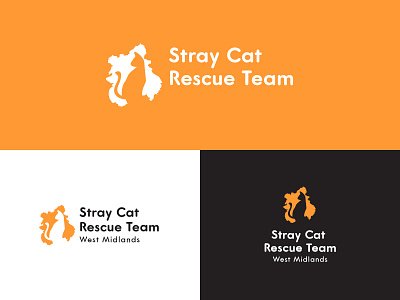 Stray Cat Rescue Team West Midlands Logo badge brand and identity branding cat cat art clean icon identity illustration logo logo design typography