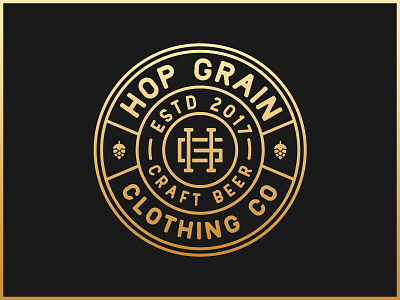 Hop Grain Clothing Co Badge badge badge design badge logo badgedesign brand brand design brand identity branding branding and identity branding concept branding design clothing brand clothing label craft beer hg hop grain logo monogram monogram logo typography