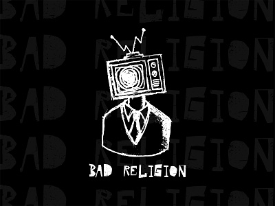 Bad Religion Experimental TV Head bad religion band brainwash conspiracy conspiracy theory experience design experiment experimental experimental type hand drawn human illustration life punk punk rock sketch tv tv head