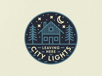 City Lights Vintage Badge 🏕️🌲✨ adventure badge badge design badge logo badgedesign band bold branding cabin camping explore illustration logo punk the forest the woods tree typography vintage badge wild