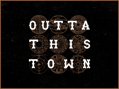 Outta This Town Astronomy 🌐🔭🌌 apparel astronaut astronomy badge branding clothing illustration logo planet planet earth planetarium planetary science sciencefiction space spaceman stars typogaphy typography universe