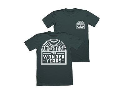 The Wonder Years Band Merchandise alternative apparel badge badge logo badgedesign band mountains nature nature badge nature logo pinetree poppunk punk t shirt design thewonderyears