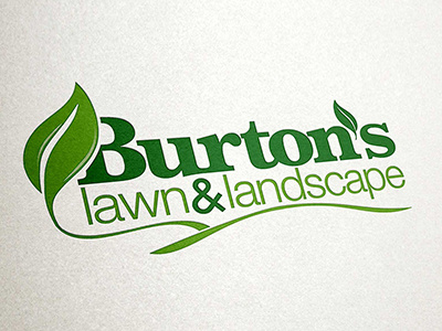Burtons lawn & landscaping logo design burtons green landscaping lawn leaf logo