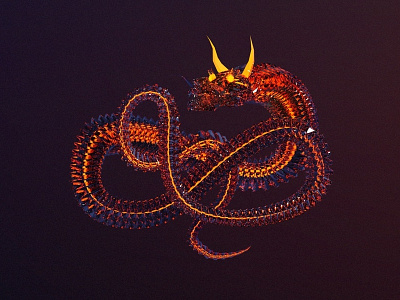 Fire Dragon, 3d illustration.