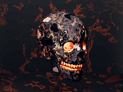 One of my first skull redners. Personal project 3d 3d art abstract abstract art artwork black color concept design gold illustration