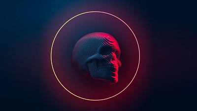 Sliced skull 2 3d 3d art abstract abstract art artwork blender blender3d color concept dark design geometic glow illustration light neon simple skull skull art