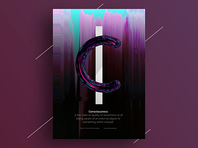 Consciousness poster. 3d abstract c consciousness design philosophy poster type