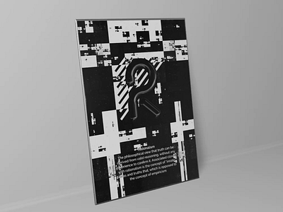 Rationalism poster design. 3d abstract black and white design flat poster simple vector