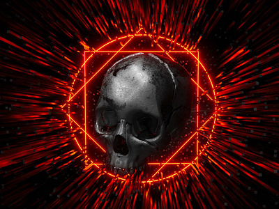 Skull V. 3d 3d art abstract abstract art artwork blender blender3d c4d glow neon red skull skull a day skull art skulls