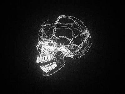 Sizz style skull VIII. Sound on! 3d 3d art abstract abstract art animation blackandwhite blender design glow ligtning noise rotation sizz skull skull a day skull art skulls