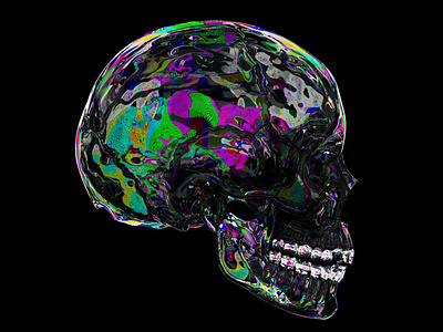 Skull X 3d abstract abstract art artwork color colors concept glass simple skull skull a day skulls