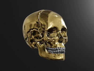 Skull XI. Sound on 3d 3d art abstract abstract art artwork blender design gold motion motiongraphics music simple skull skull a day skull animation skulls song