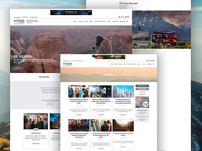 Outdoor Retailer design home homepage magazine minimal redesign. ui ux web web design