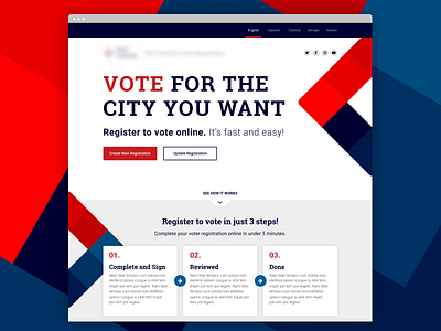 Voting application landing web