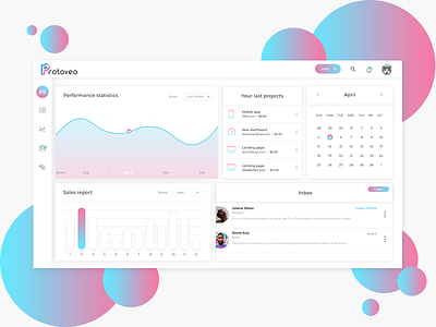 Protoveo - The best of Task Managers. dash board design gradient task manager ui ux web