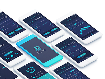 Crypty - Amazing Crypto wallet. app bright concept crypto dark mobile ui ux wallet