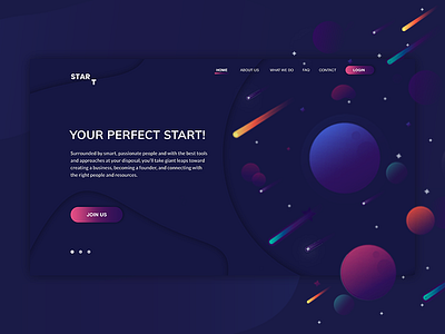 StarT - Your perfect stellar start. banner bright cosmic illustration inspiration ui web