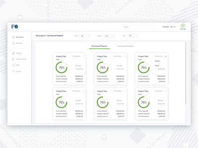 Dashboard for IPO project analytics dashboard charts dashboard statistic ui ux design