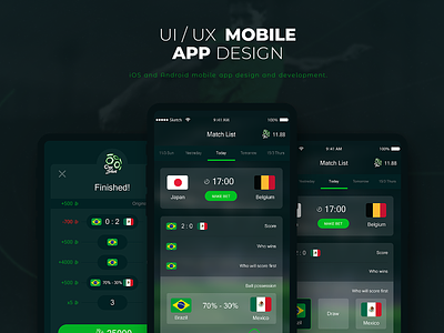 Sports app UI/UX design