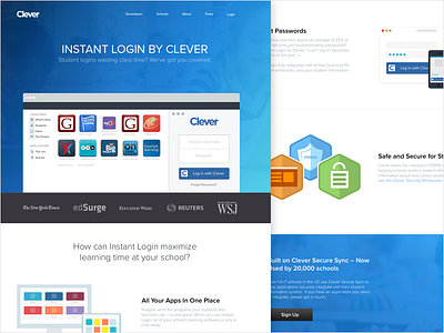 Clever Homepage company creative education homepage page product redesign startup team ui ux web site