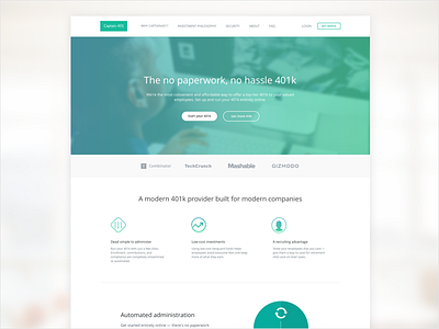 Captain 401 Homepage Design