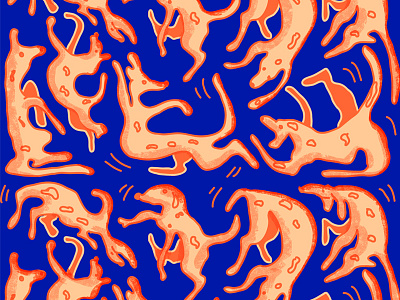 Pattern — Dogs falling illustration pattern