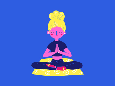 yoga chill 💫 2d chill girl illustration quarantine vector yoga