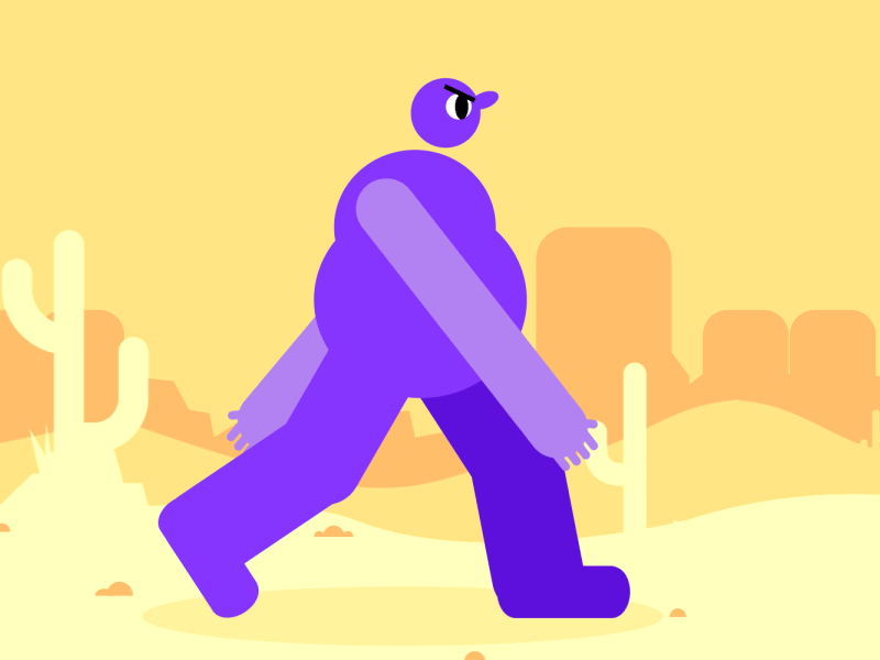 amarillo 2d animation desert design dude gif illustration motion walk walkcycle
