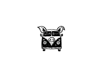 Porkswagen handdrawing logo logo design pig simple logo vector volkswagen