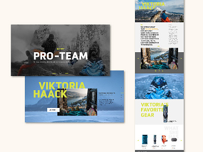 Klymit pro-team page design uxui web design