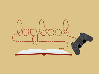 Logbook logo books flat design gamepad logbook story travel video games