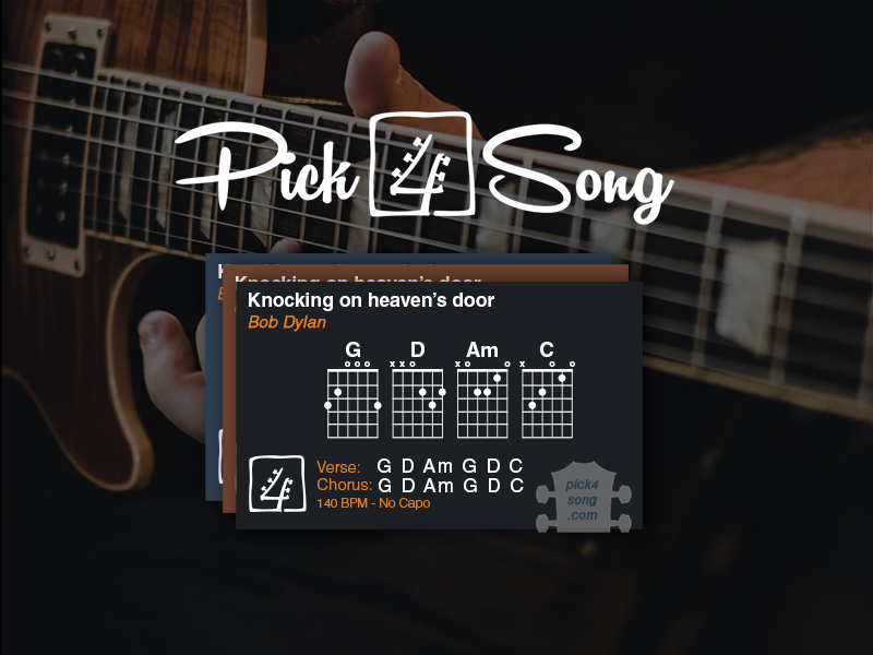 Pick4Song cards business cards product flash cards chords cards guitar music