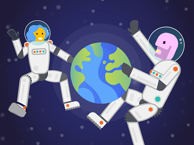 90blog: International Clients astronaut design earth illustration international clients space vector
