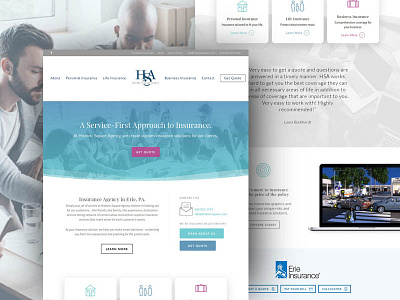 Historic Square Agency Homepage - Erie, PA Insurance business insurance homepage insurance life insurance ombre personal insurance web design
